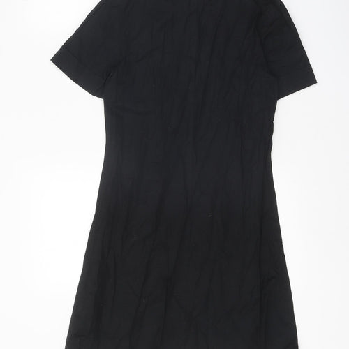 H&M Womens Black Cotton A-Line Size 6 Boat Neck Pullover