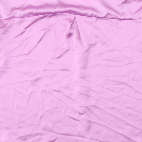 Zanzara Womens Purple Polyester Basic Button-Up Size L Collared