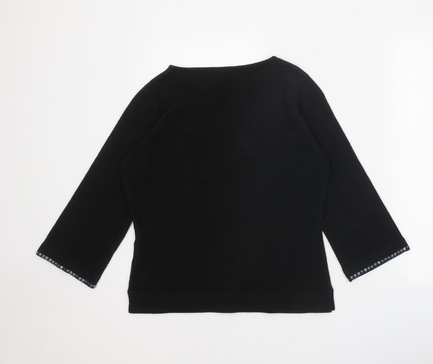 Yessicabb Womens Black Boat Neck Acrylic Pullover Jumper Size 14