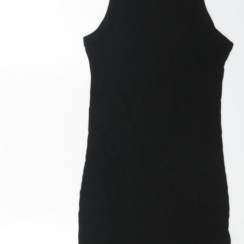 Brave Person Womens Black Cotton Tank Dress Size S Round Neck Pullover - Ribbed