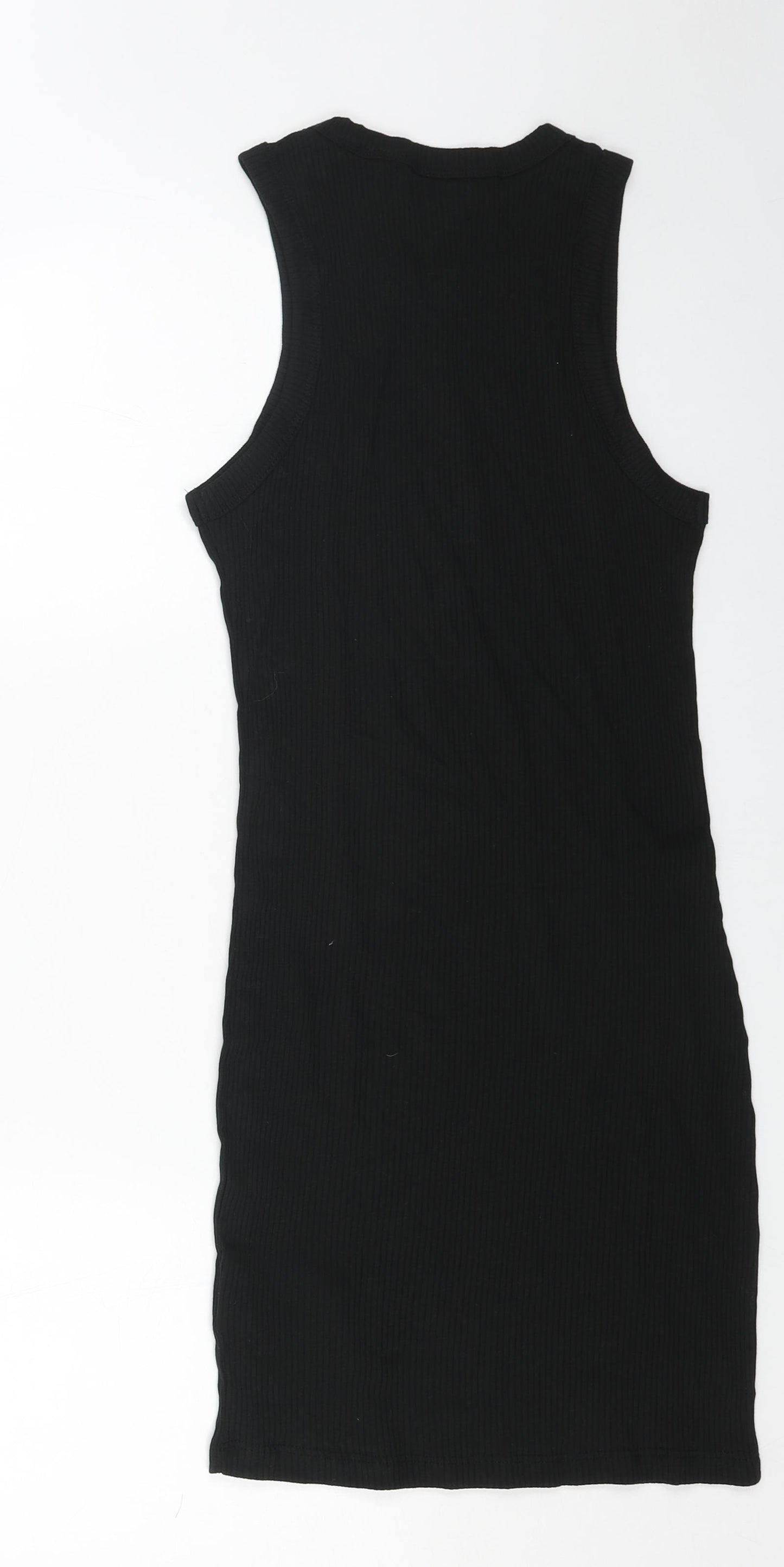 Brave Person Womens Black Cotton Tank Dress Size S Round Neck Pullover - Ribbed