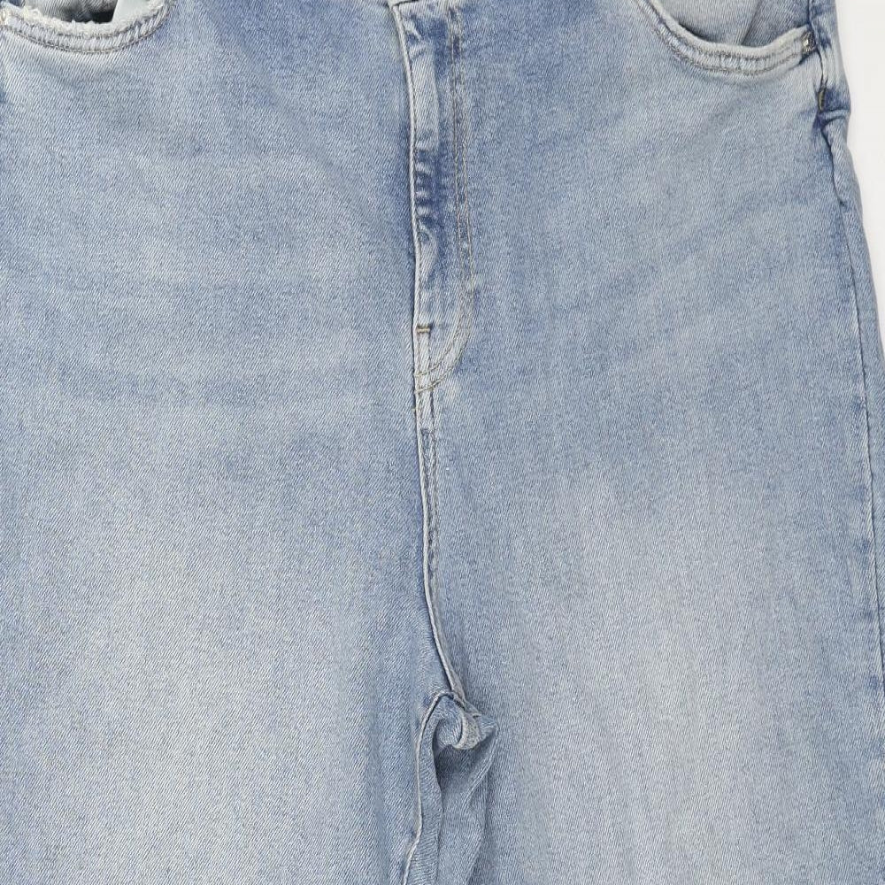 George Womens Blue Cotton Straight Jeans Size 20 L25 in Regular Button