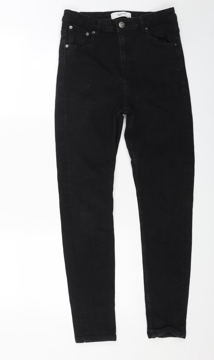 Reverse Womens Black Cotton Skinny Jeans Size 12 L27 in Regular Button