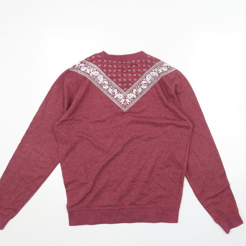 Bellfield Womens Red Cotton Pullover Sweatshirt Size S Pullover
