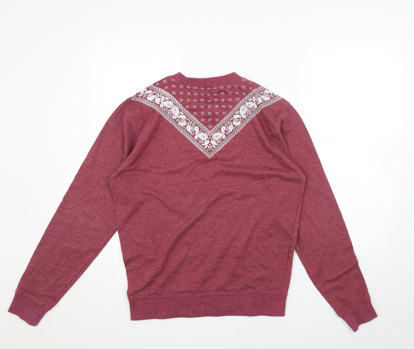 Bellfield Womens Red Cotton Pullover Sweatshirt Size S Pullover