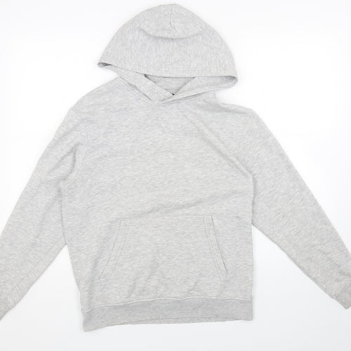 H&M Girls Grey Cotton Pullover Hoodie Size 12-13 Years Pullover