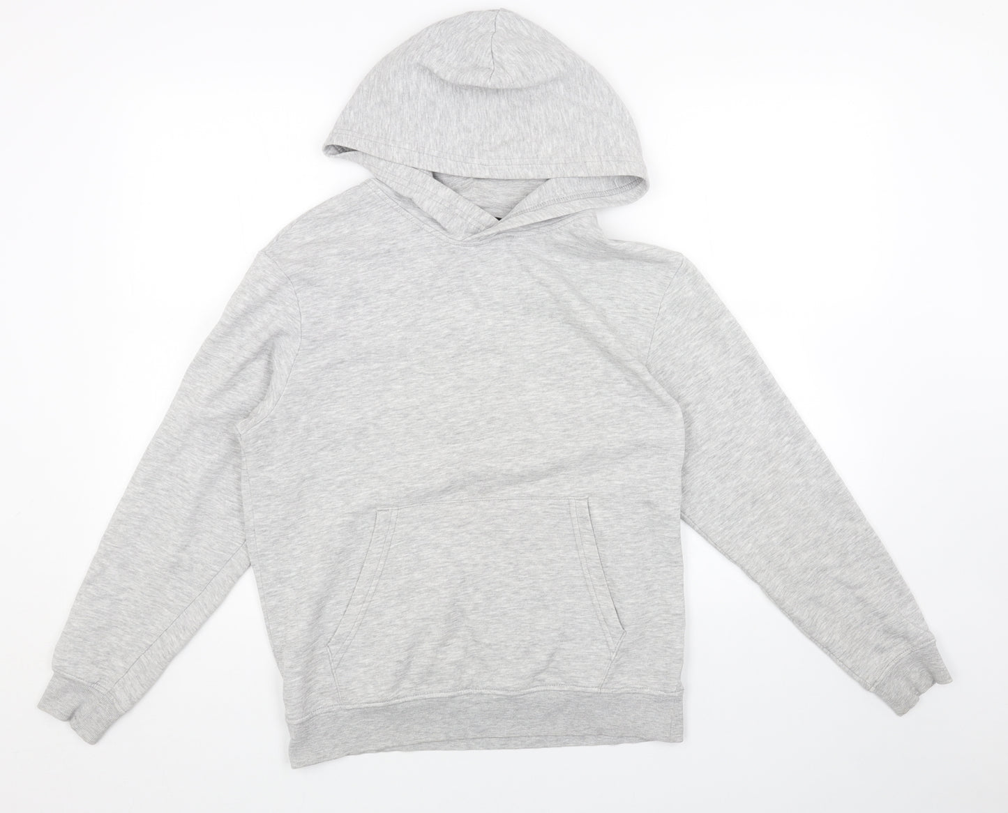 H&M Girls Grey Cotton Pullover Hoodie Size 12-13 Years Pullover