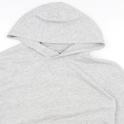 H&M Girls Grey Cotton Pullover Hoodie Size 12-13 Years Pullover