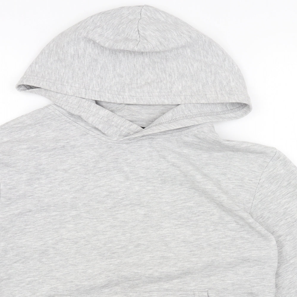 H&M Girls Grey Cotton Pullover Hoodie Size 12-13 Years Pullover