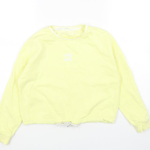 Marks and Spencer Girls Yellow Cotton Pullover Sweatshirt Size 11-12 Years Pullover