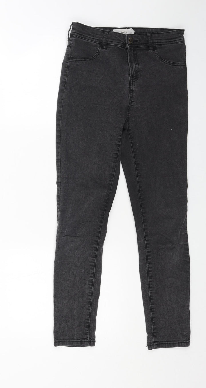MNG Womens Black Cotton Skinny Jeans Size 6 L26 in Regular Button