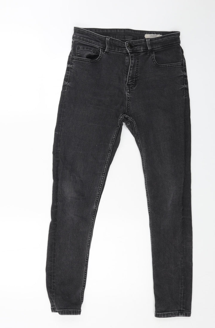 Marks and Spencer Womens Beige Cotton Skinny Jeans Size 10 L26 in Regular Button