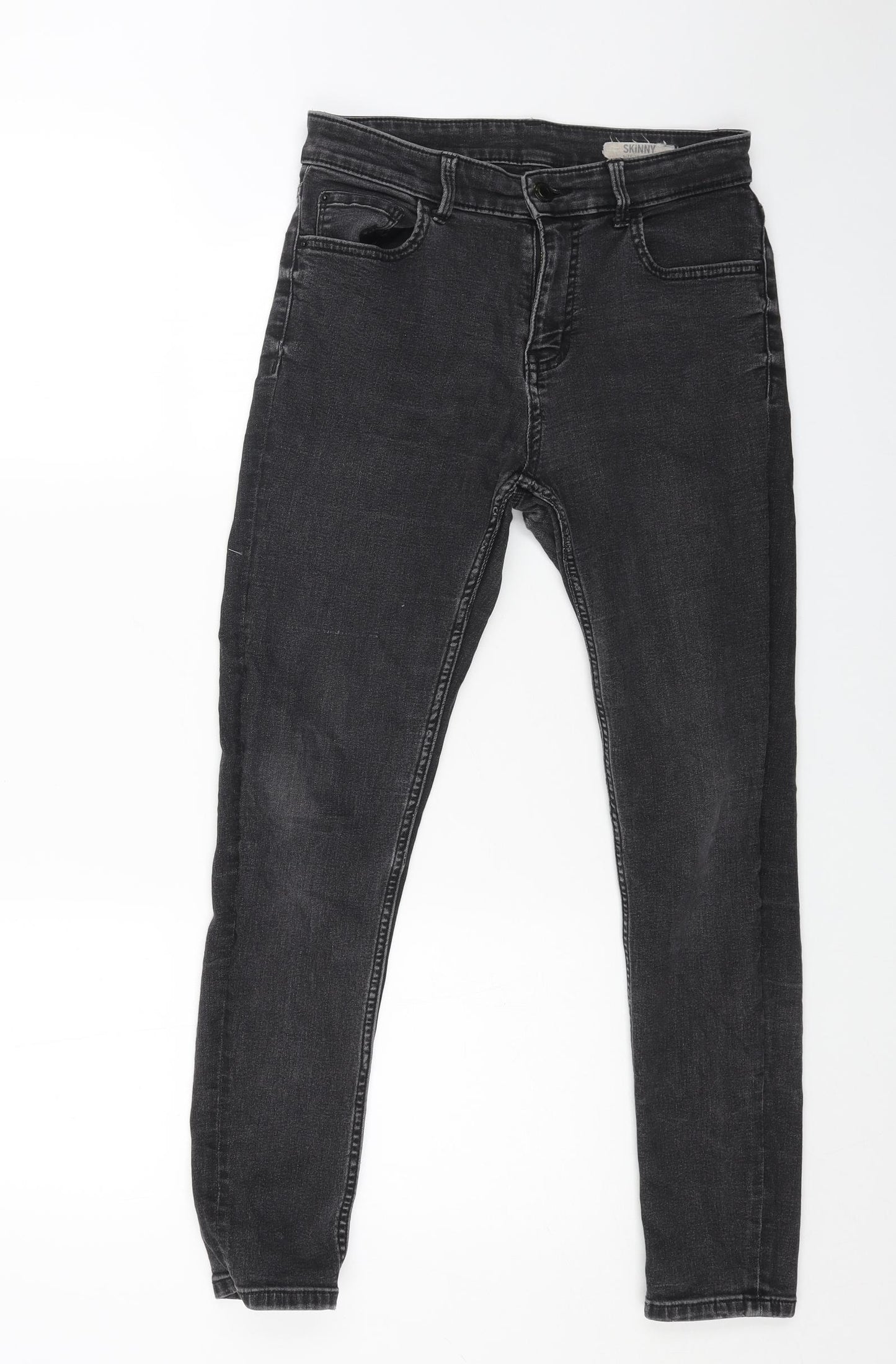 Marks and Spencer Womens Beige Cotton Skinny Jeans Size 10 L26 in Regular Button