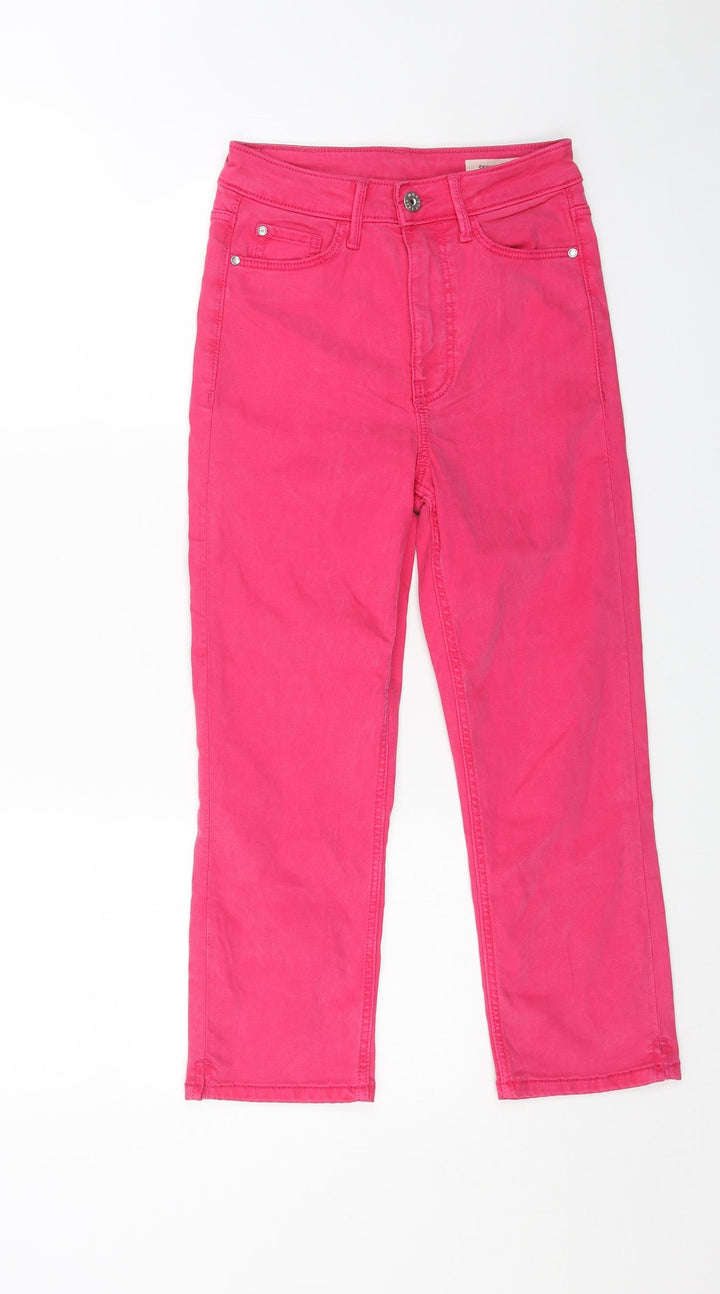 Marks and Spencer Womens Pink Cotton Skinny Jeans Size 6 L21 in Regular Button