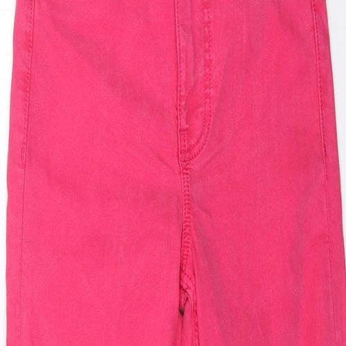 Marks and Spencer Womens Pink Cotton Skinny Jeans Size 6 L21 in Regular Button