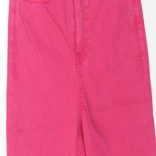 Marks and Spencer Womens Pink Cotton Skinny Jeans Size 6 L21 in Regular Button