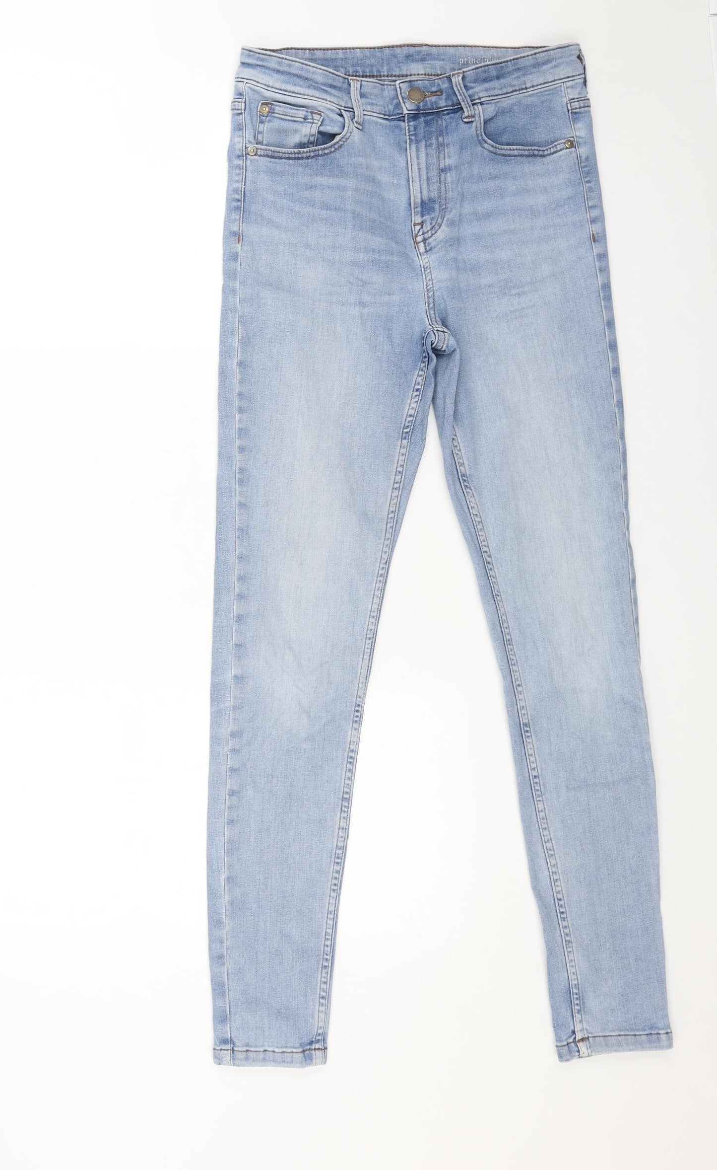 Principles Womens Blue Cotton Skinny Jeans Size 12 L28 in Regular Button