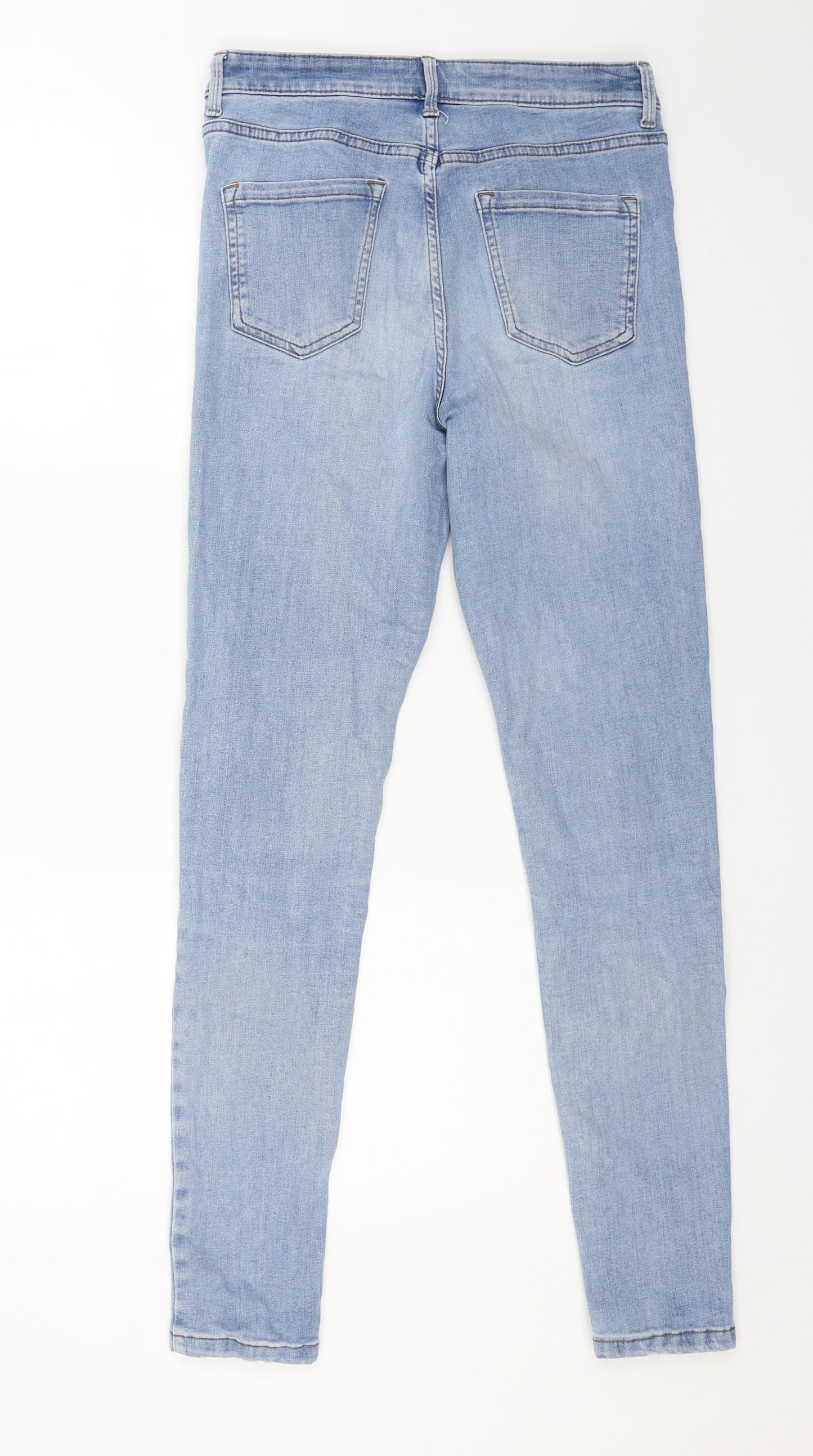 Principles Womens Blue Cotton Skinny Jeans Size 12 L28 in Regular Button