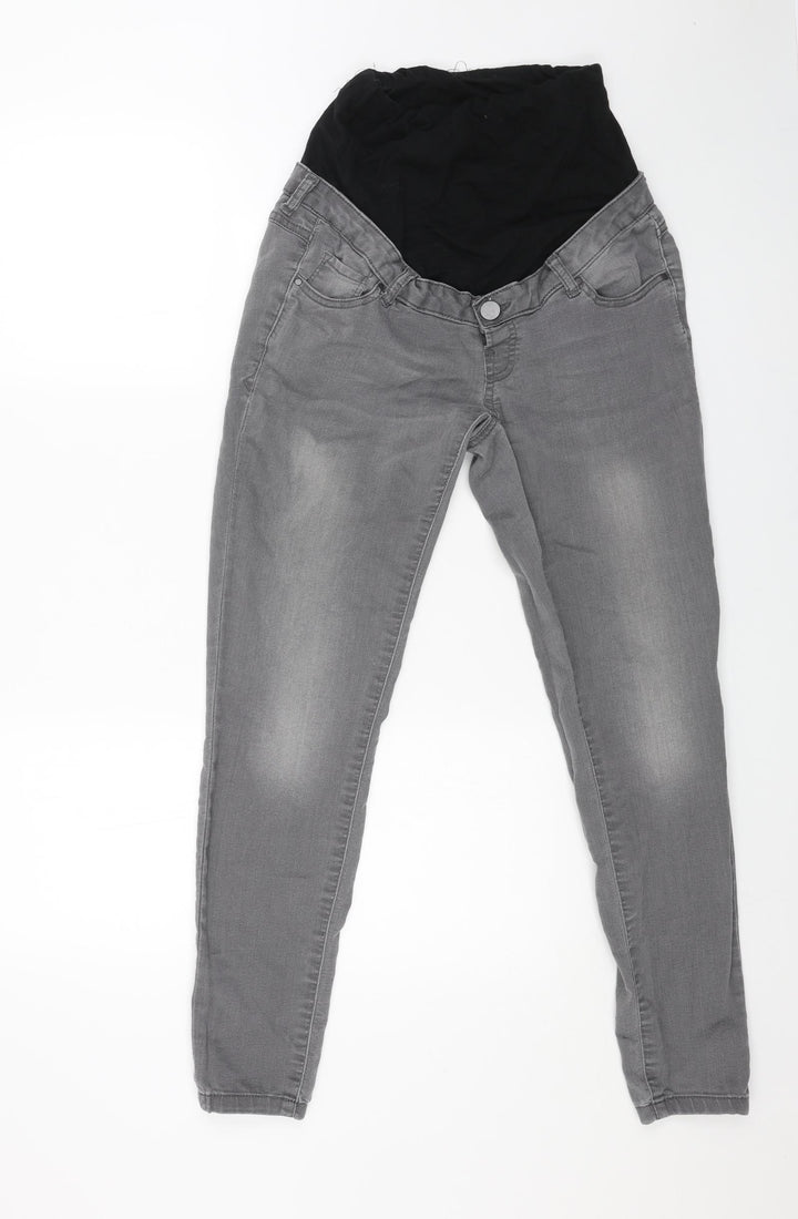 Blooming Marvellous Womens Grey Cotton Jegging Jeans Size 10 L28 in Regular Button