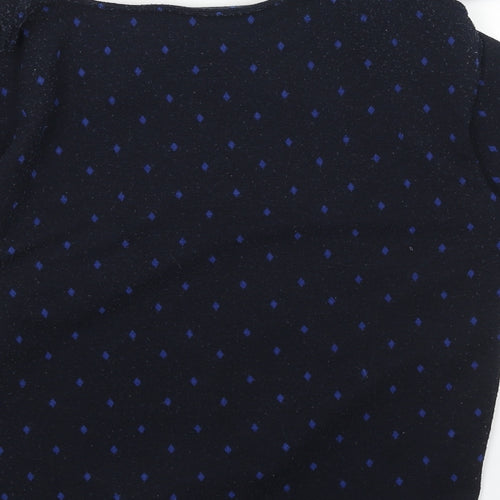 Per Una Womens Blue Round Neck Polka Dot Polyester Pullover Jumper Size 6