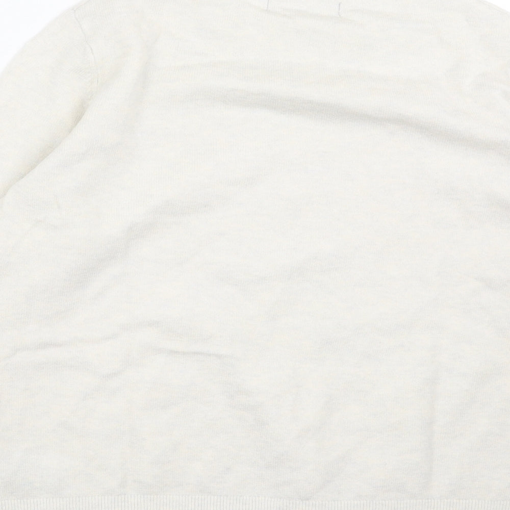 Marks and Spencer Womens White Round Neck Acrylic Pullover Jumper Size S