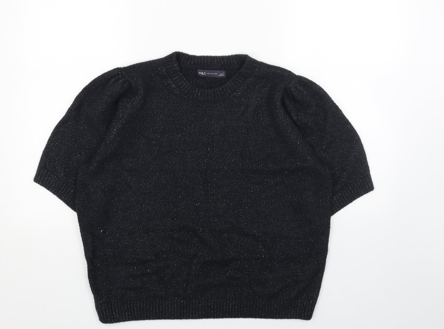 Marks and Spencer Womens Blue Round Neck Viscose Pullover Jumper Size L