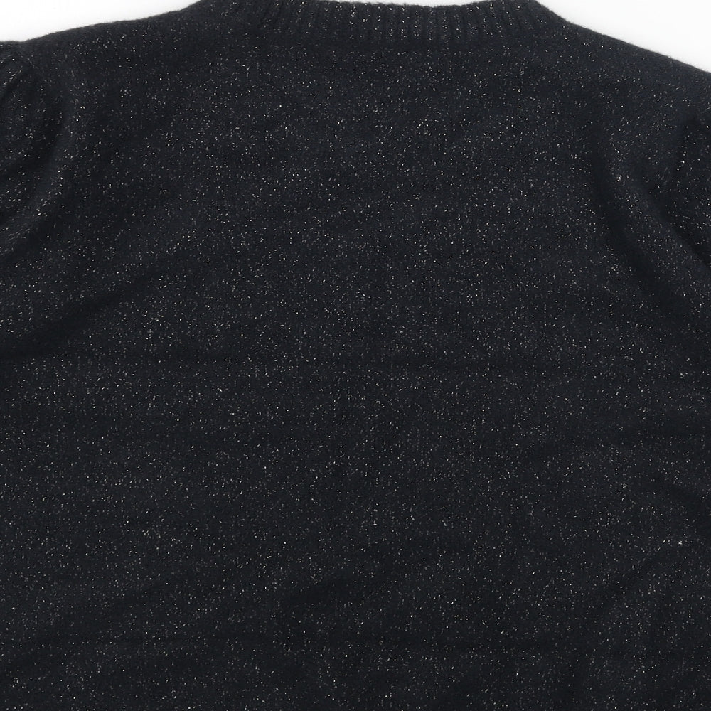 Marks and Spencer Womens Blue Round Neck Viscose Pullover Jumper Size L