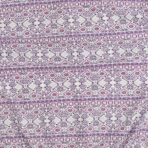 Bonmarché Womens Purple Geometric Polyester Basic Blouse Size 18 Round Neck