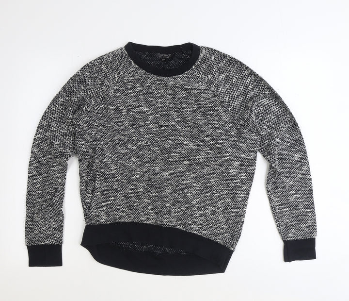 Topshop Womens Black Scoop Neck Polyester Pullover Jumper Size 6