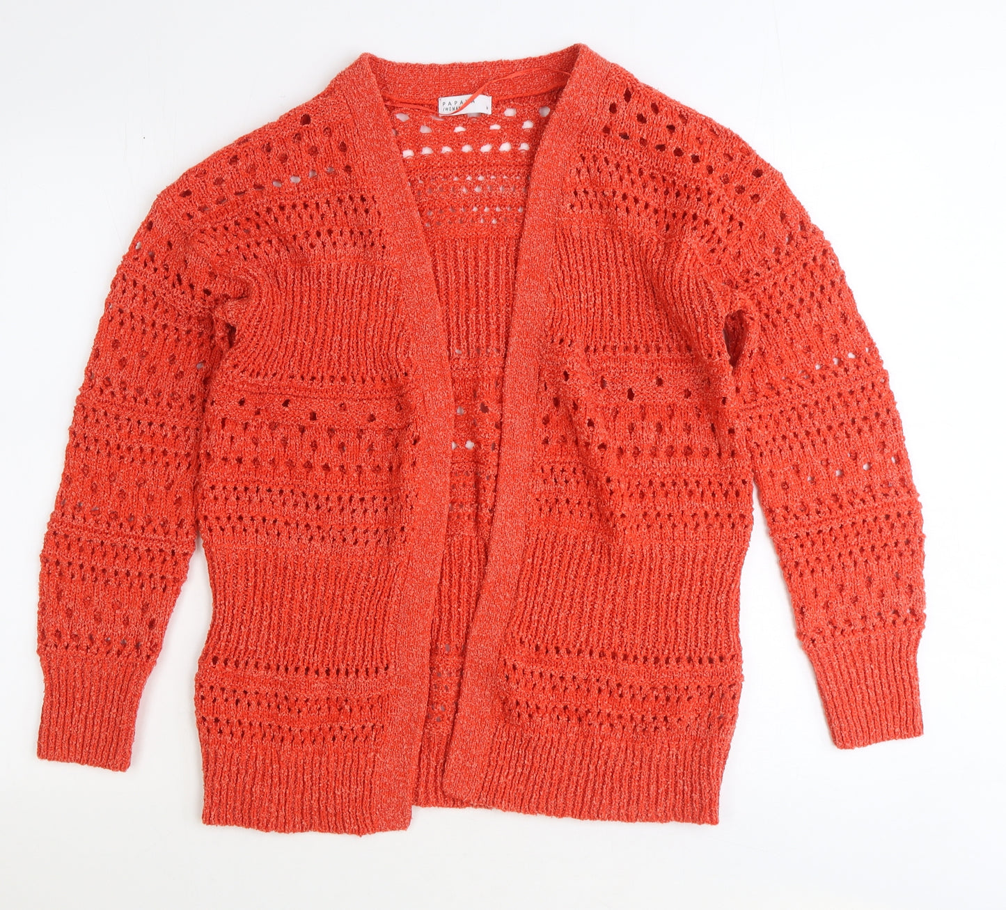 Papaya Womens Red V-Neck Polyester Cardigan Jumper Size M