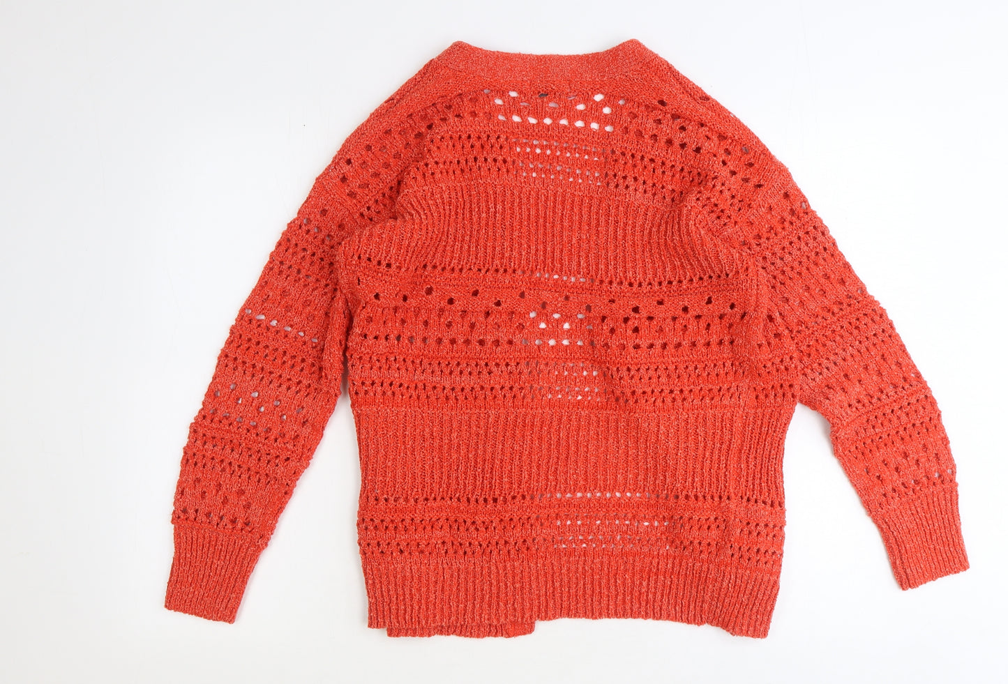 Papaya Womens Red V-Neck Polyester Cardigan Jumper Size M