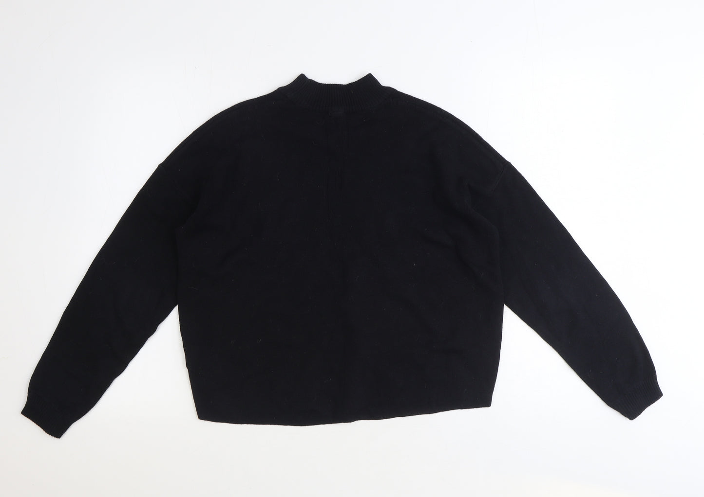 Divided Womens Black Round Neck Polyester Pullover Jumper Size XS - Cropped, Love