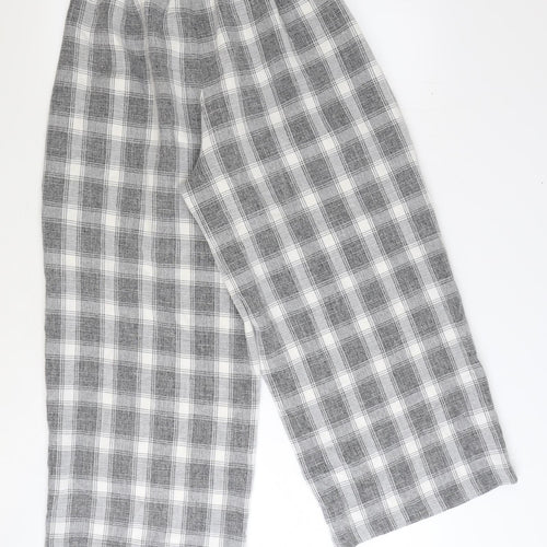Blue Rinse Vintage Womens Grey Plaid Polyester Trousers Size S Regular Zip