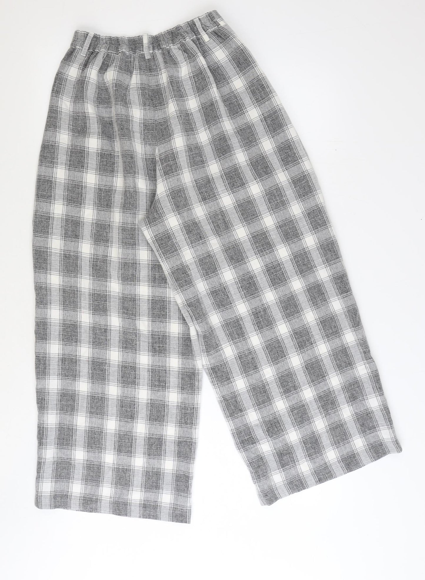 Blue Rinse Vintage Womens Grey Plaid Polyester Trousers Size S Regular Zip