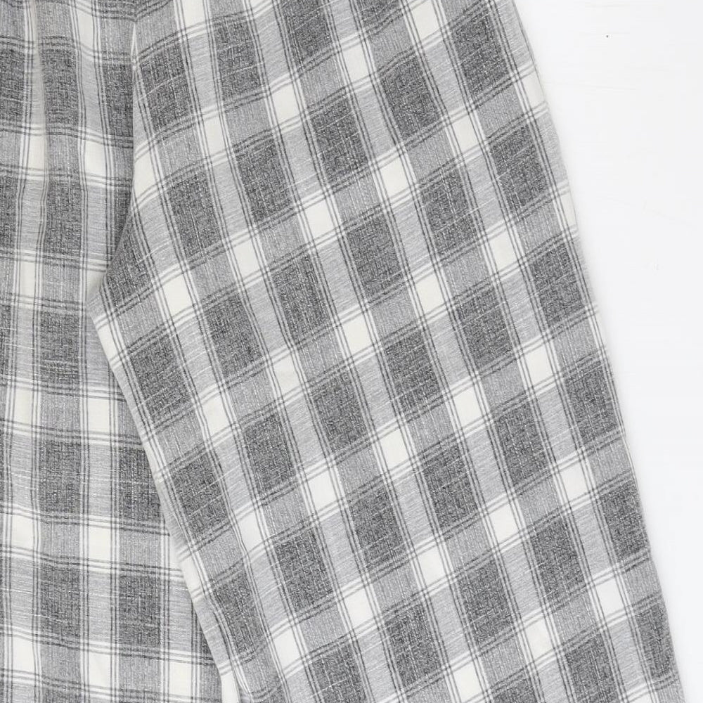 Blue Rinse Vintage Womens Grey Plaid Polyester Trousers Size S Regular Zip