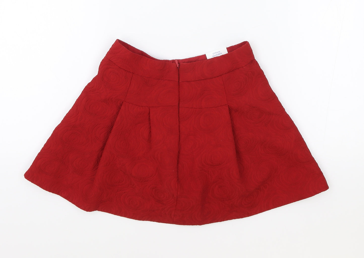 Mayoral Girls Red Polyester Mini Skirt Size 6 Years Regular Zip