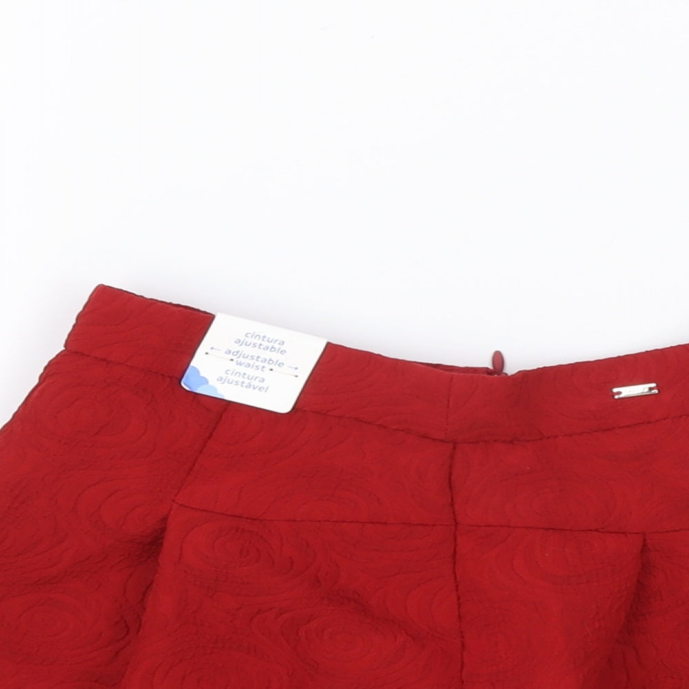 Mayoral Girls Red Polyester Mini Skirt Size 6 Years Regular Zip