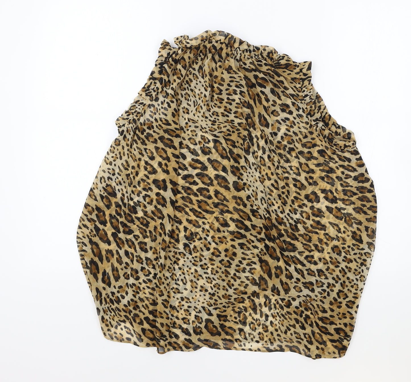 Rachel Zoe Womens Brown Animal Print Polyester Basic Tank Size S Round Neck - Leopard Print