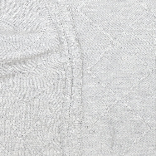 SheIn Womens Grey Scoop Neck Acrylic Pullover Jumper Size XL