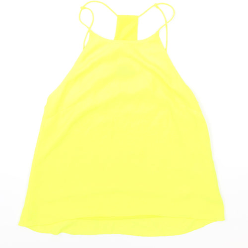 H&M Womens Yellow Polyester Basic Tank Size 8 Halter