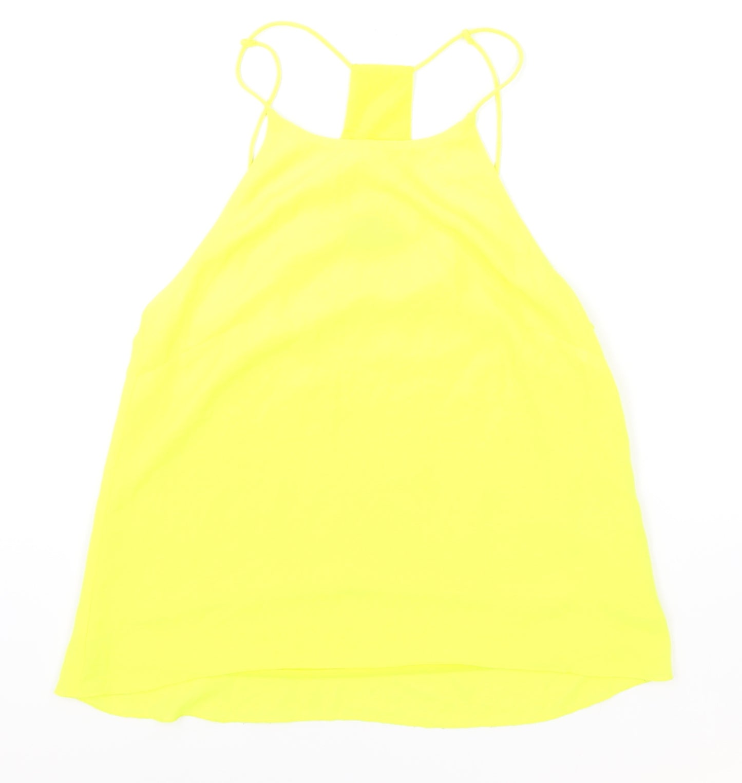 H&M Womens Yellow Polyester Basic Tank Size 8 Halter