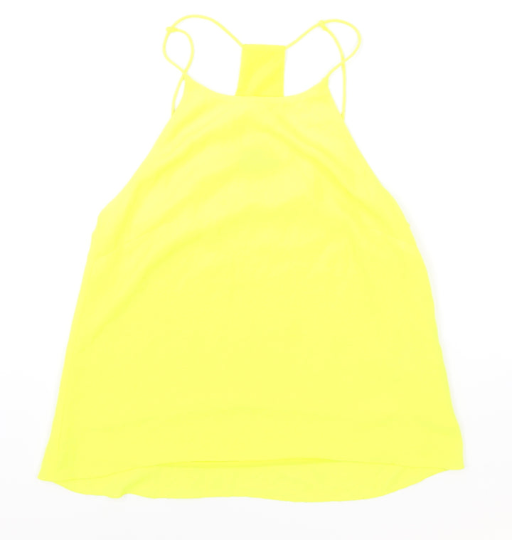 H&M Womens Yellow Polyester Basic Tank Size 8 Halter