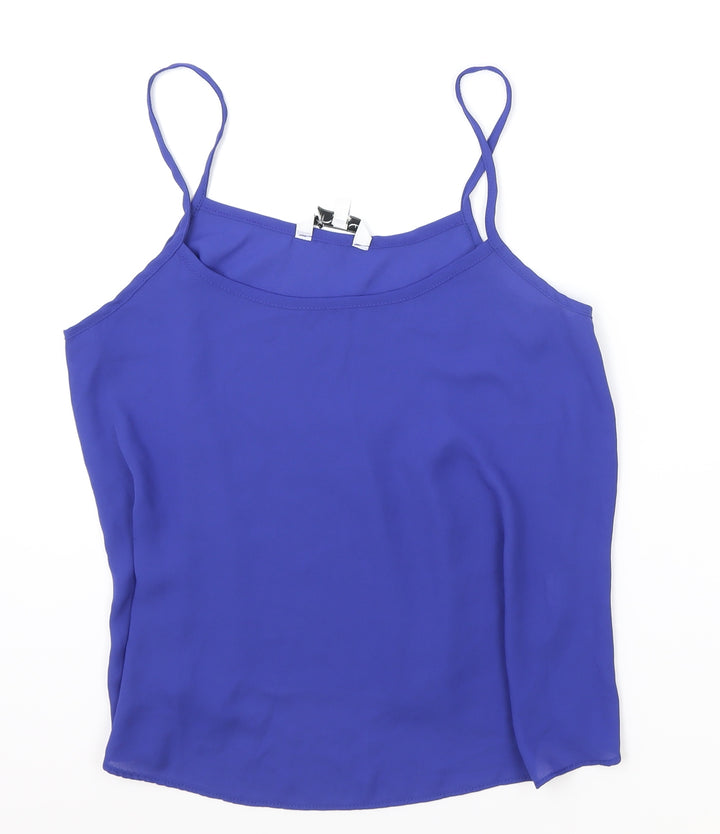 New Look Womens Blue Polyester Basic Tank Size 10 Round Neck