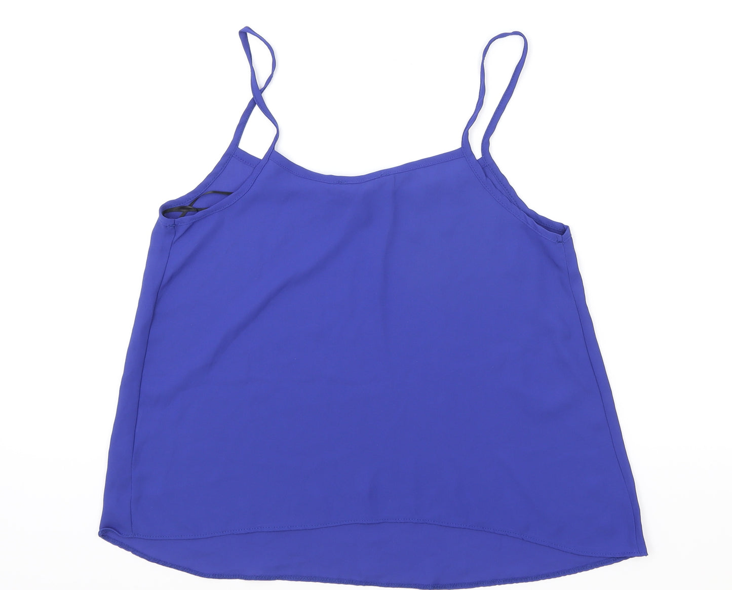 New Look Womens Blue Polyester Basic Tank Size 10 Round Neck