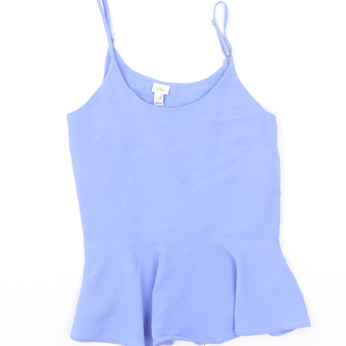 River Island Womens Blue Polyester Camisole Tank Size 6 Scoop Neck - Peplum