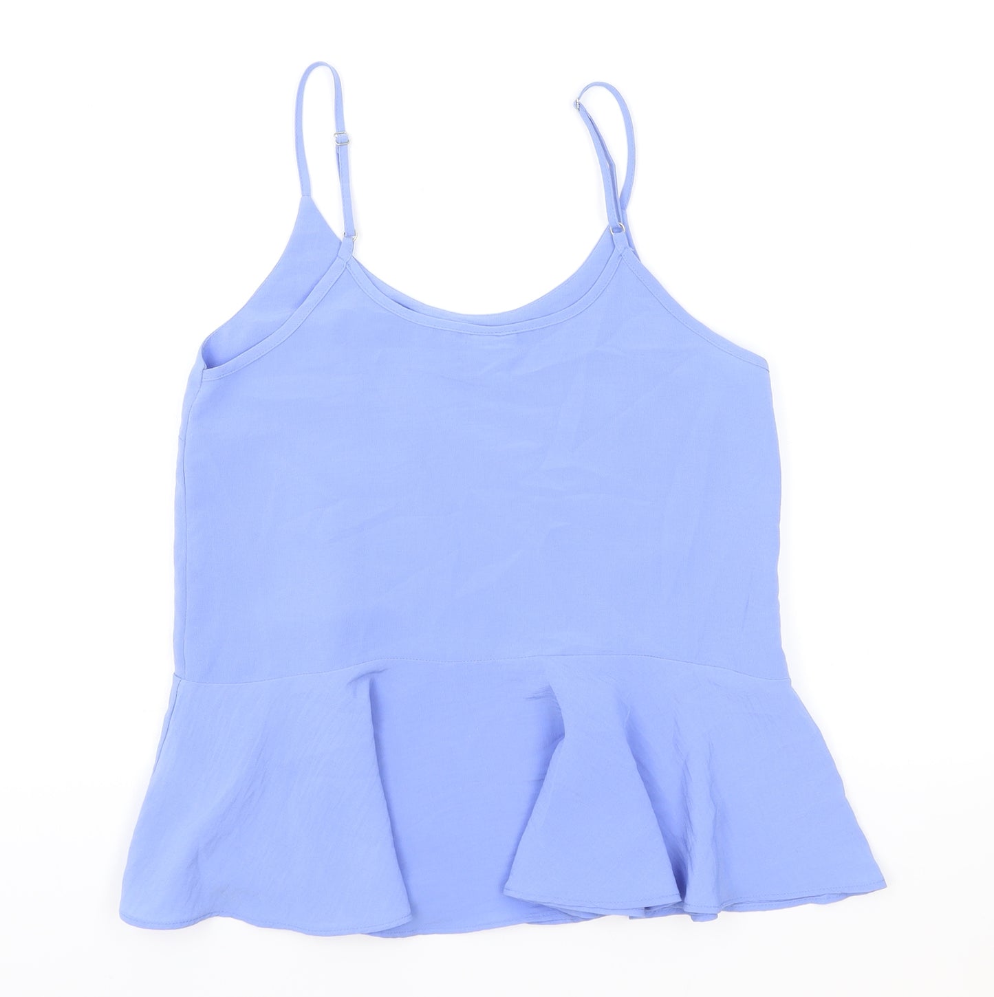 River Island Womens Blue Polyester Camisole Tank Size 6 Scoop Neck - Peplum