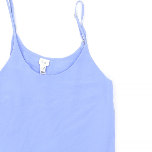 River Island Womens Blue Polyester Camisole Tank Size 6 Scoop Neck - Peplum