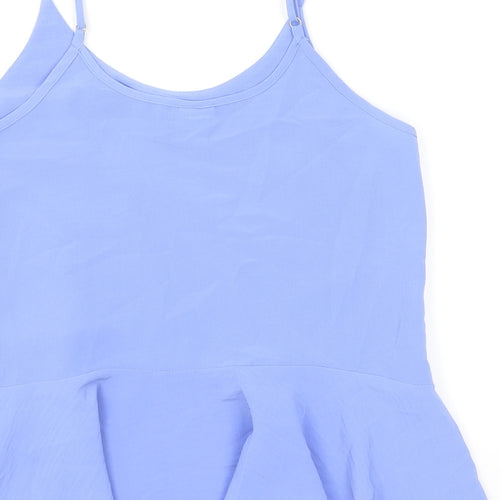 River Island Womens Blue Polyester Camisole Tank Size 6 Scoop Neck - Peplum