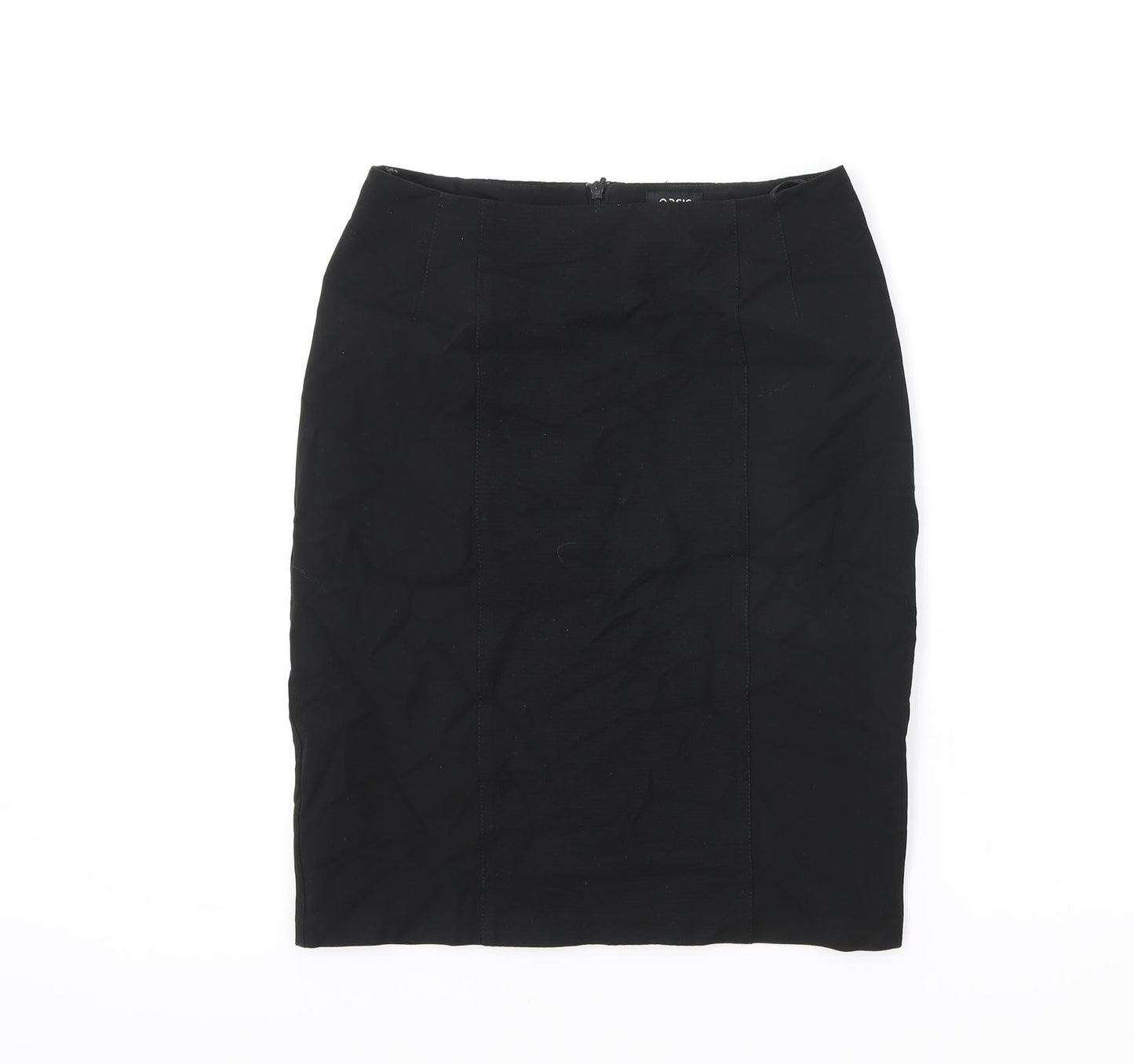 Oasis Womens Black Polyester Straight & Pencil Skirt Size 8 Zip