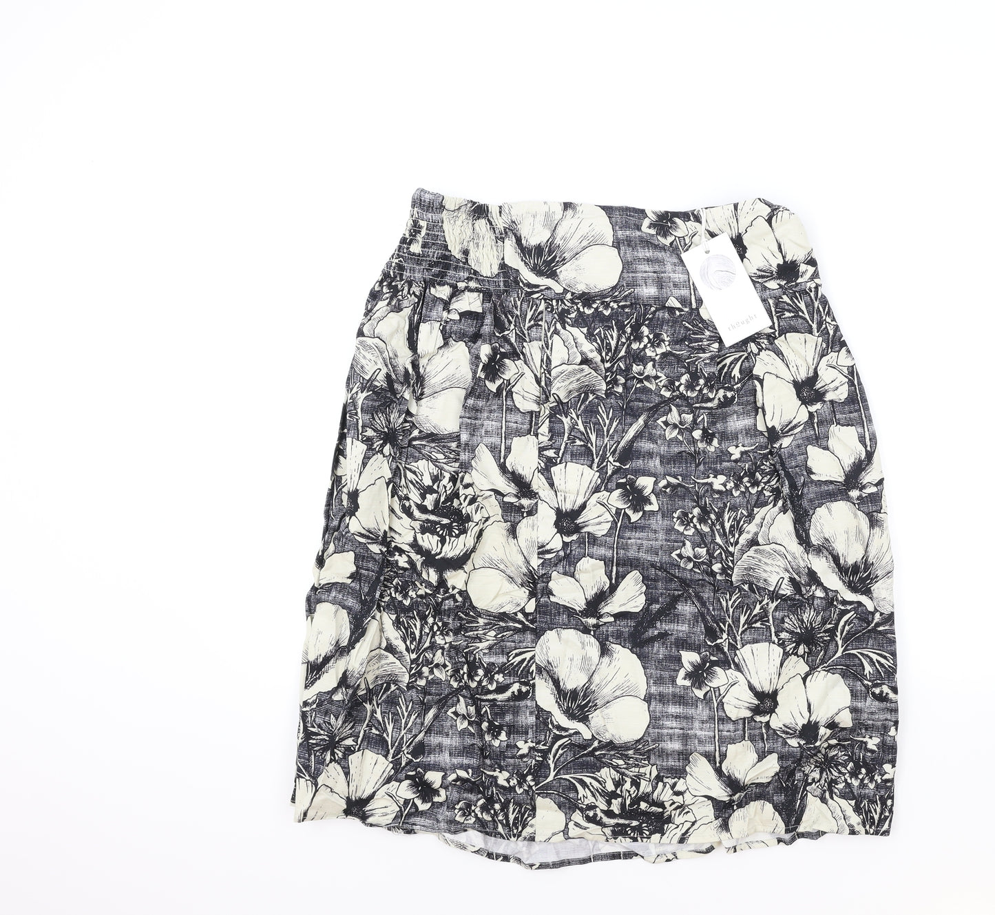 Thought Womens Blue Floral Cotton Straight & Pencil Skirt Size L